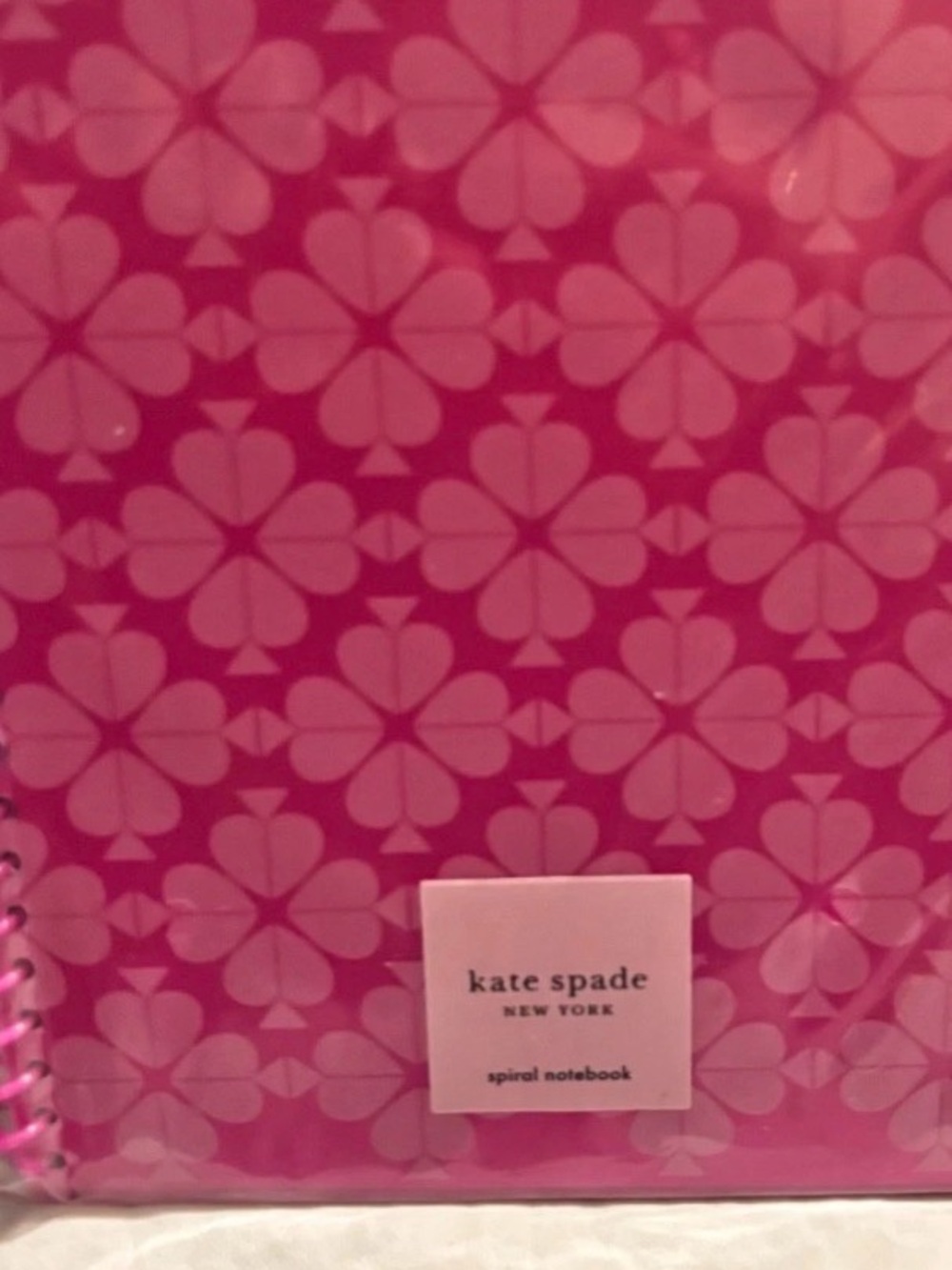 Brand New~Kate Spade New York~Neon Spade Pink~Spiral Notebook~112 Lined Pages